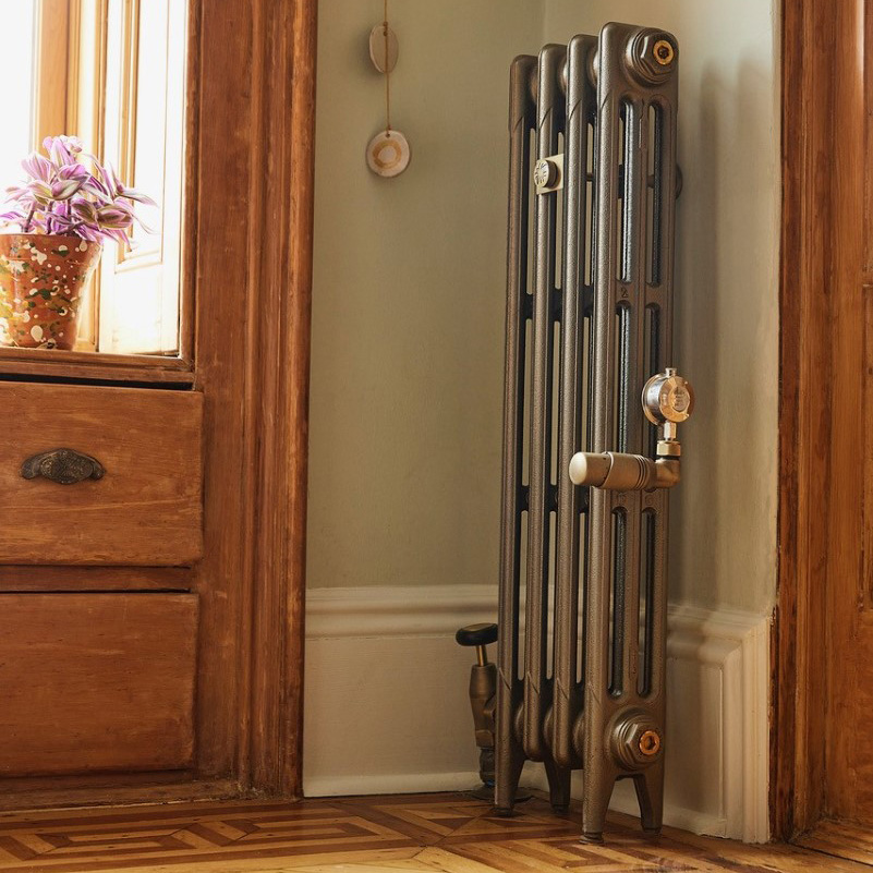 Castrads one pipe steam radiator with TRV controls in Brooklyn New York